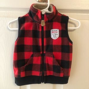 Carter’s size 6 month Buffalo plaid zip up vest